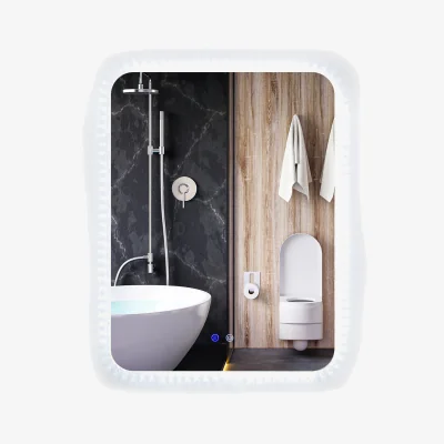 The Range Costway 80CM x 60CM Shatterproof Wall Mounted Mirror-Silver - Silver