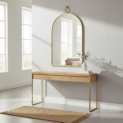 The Range Josie Silver Round Wall Mirror - Gold