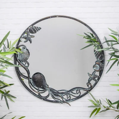 The Range Octopus Sea Shells Metal Framed Wall Mirror
