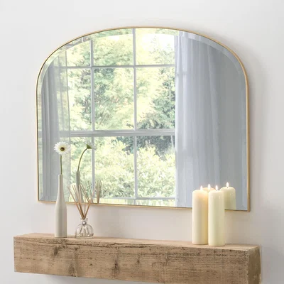 The Range Simplicity Arch Bevelled Mantle Mirror - Gold