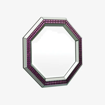 The Range Damask Wall Mirror - Purple