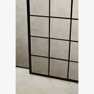 The Range Locatelli Antique White Rose Crest Wall Mirror - Black