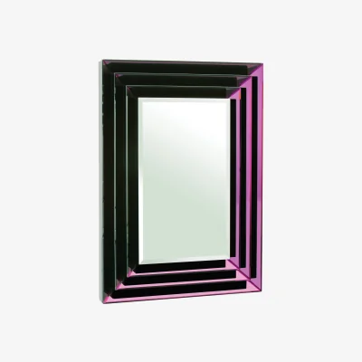 The Range Sana Medium Double Bevelled Edge Wall Mirror - Purple