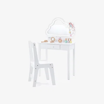 The Range Kids Vanity Set with Lighted Cloud Mirror - White