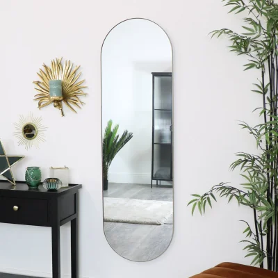 The Range Gold Oval Wall Mirror 140cm x 43cm - Gold, Brass
