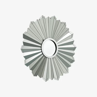 The Range Templar Spoke Pewter Finish Wall Mirror - Silver