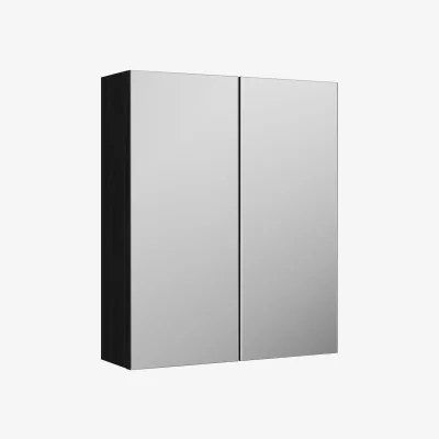 The Range Balterley Mirror Unit - 600mm - Charcoal Black - Black Woodgrain