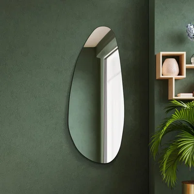 The Range Lacuna Frameless Pond Pebble Wall Mirror - Black / 160cm