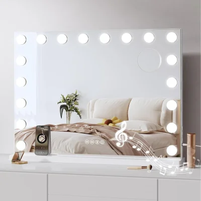 The Range 18 LED Hollywood four-button Bluetooth makeup mirror 80*58 white - White