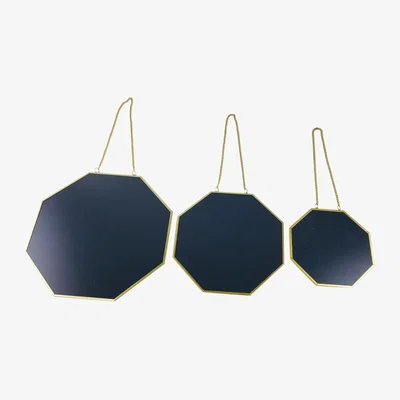 The Range Set of 3 Hanging Geometric Mirrors - Yellow