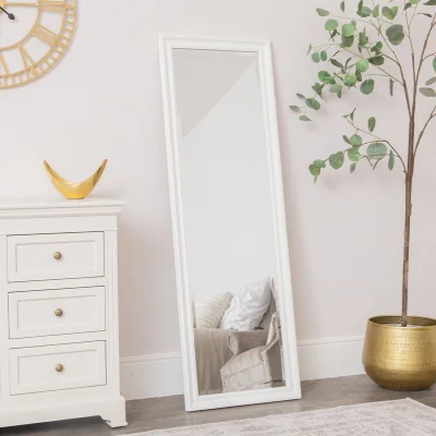 The Range Large Full Length White Framed Wall & Leaner Mirror - 47cm X 142cm
