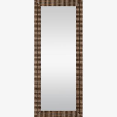 The Range Nyla Wood Effect Striped Mirror - Brown