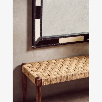 The Range Mataram Natural Rattan Eye Shape Wall Mirror - Black