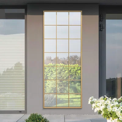 The Range Genestra Window Outdoor Garden Wall Mirror - Gold