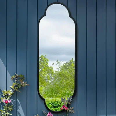 The Range The Duplici Black Double Arched Garden Wall Mirror - Black / 52cm