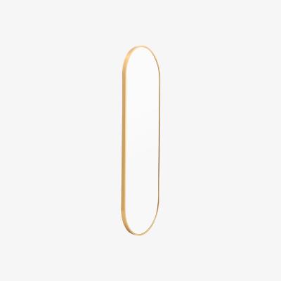 The Range HomeScape Mirror With Modern Oval Full Length Gold Metal Frame - Gold