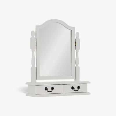 The Range Juliette Trinket Mirror with Two Drawers - White