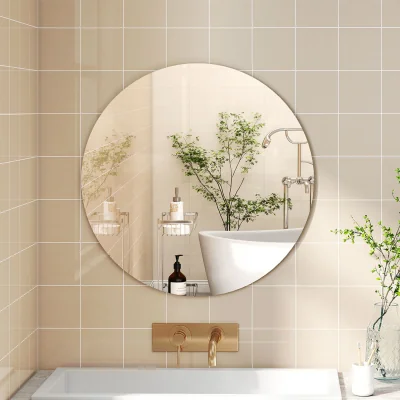 The Range 40cm Frameless Round Wall Mirror - White