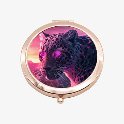The Range Neon Leopard Rose Gold Compact Mirror - Rose Gold