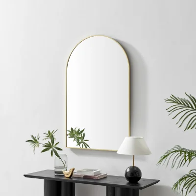 The Range Charlie Metal Large 110x70cm Ovemantle Arch Mirror - Gold