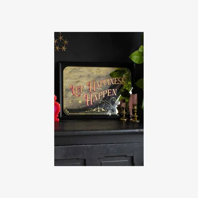 Rockett St George Let Happiness Happen Mirror Wall Art