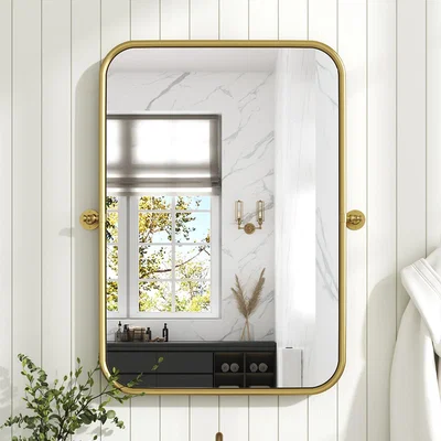 The Range Metal Rectangular Decorative Wall Mounted Mirror - Gold