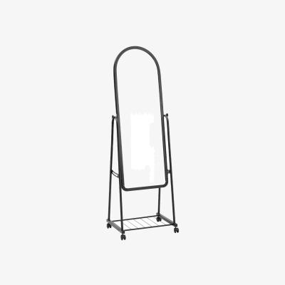 The Range HomeScape Mirror Full Length with Rolling Shelf Bracket - Black / 36cm