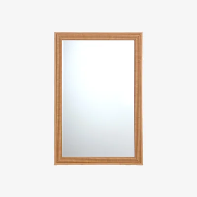 The Range Textured Rattan Effect Mirror - Natural