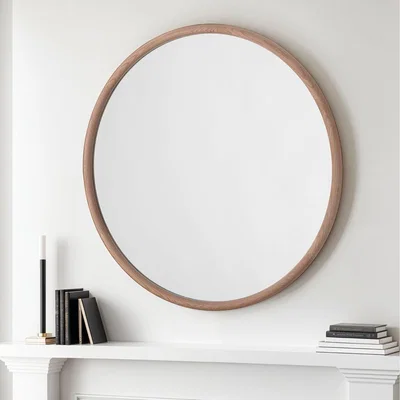 The Range Solid Oak Round Wall Mirror - Oak