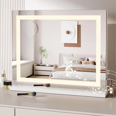 The Range Dimmable LED Hollywood Vanity Mirror with 3 Colour Modes - White / 58x48 cm