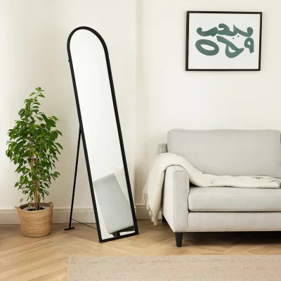 The Range Avento Black Floor Mirror - Black