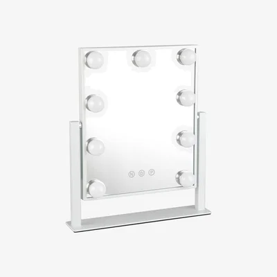 The Range HomeScape Hollywood Mirror For Dressing Table With 9 LED Bulbs - White