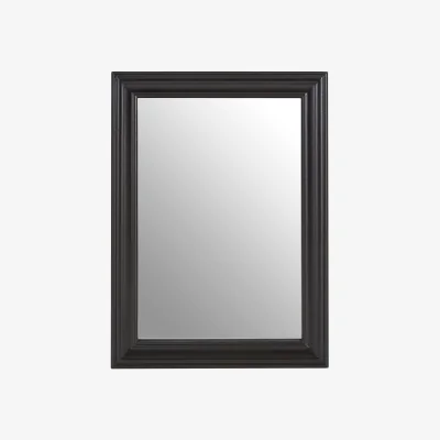 The Range Sana Large Rectangular Wall Mirror with Linear Detail - Black