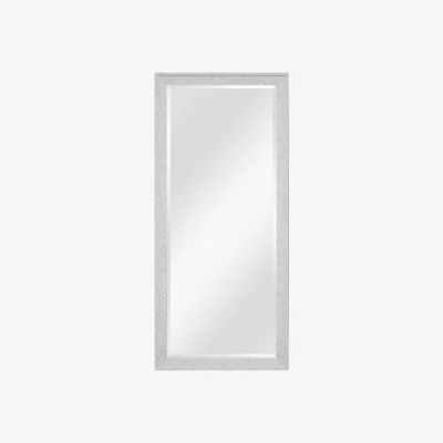 The Range Embossed Stone Effect Bevelled Mirror - Silver