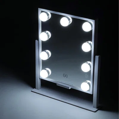 The Range 9 LEDs Hollywood Tabletop Vanity Makeup Mirror - White