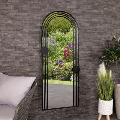 The Range Charles Bentley Warsaw Arch Wall Mirror Metal Black - Black