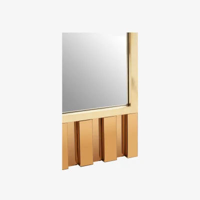 The Range Tia Small Gold Finish Square Wall Mirror - Gold