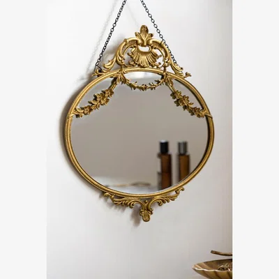 Rockett St George Small Pretty Gold Hanging Mirror