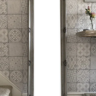 The Range Antique Style Full Length Wall mirror - Silver Gold Black Cream White - Silver