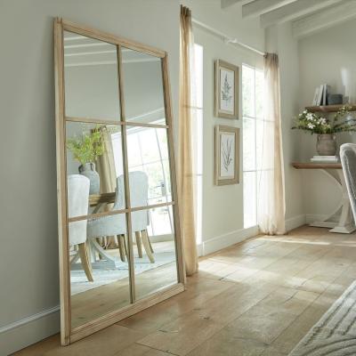 The Range Rustic Window-Style Xl Mirror For Timeless Elegance - Brown