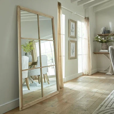 The Range Rustic Window-Style Xl Mirror For Timeless Elegance - Brown