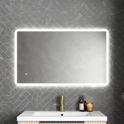 The Range Rectangular Backlit LED Mirror with Demister - Silver