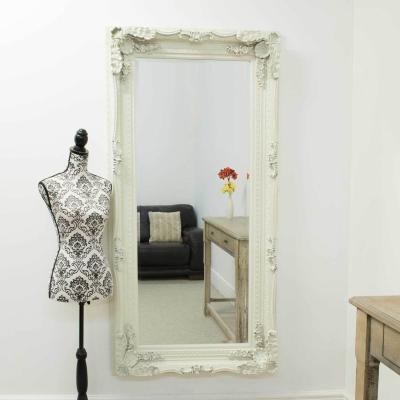 The Range Carved Louis Ivory Antique Style Dress Mirror 175 x 89cm - Yellow