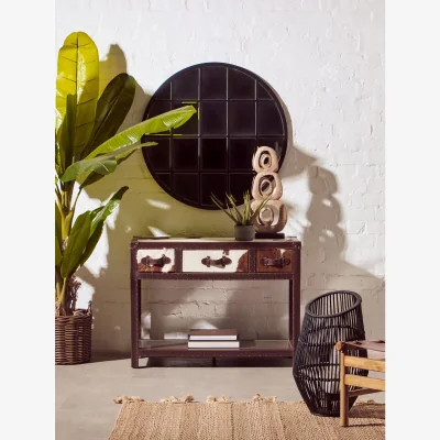 The Range Adelere Entwined Silver Swirl Wall Mirror - Black