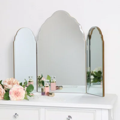 The Range Arched Triple Vanity Mirror - Gold