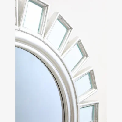 The Range Milania Bevelled Edge Wall Mirror with Double Line Frame - Silver