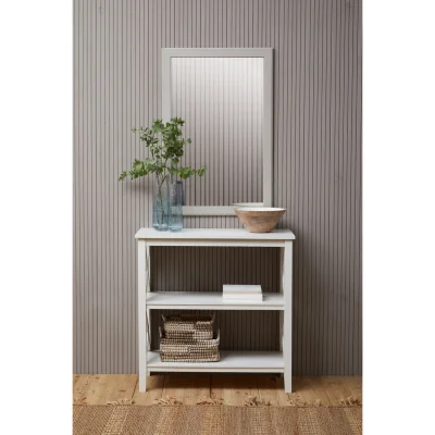 The Range Tia Large Gold Finish Square Wall Mirror - White