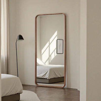 The Range Solid Oak Full Length Warm Wood Mirror - Brown