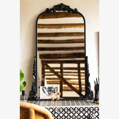 Rockett St George Vintage Inspired Black Framed Decorative Mirror