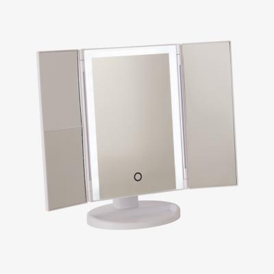 The Range LED Light Folding Mirror - Silver